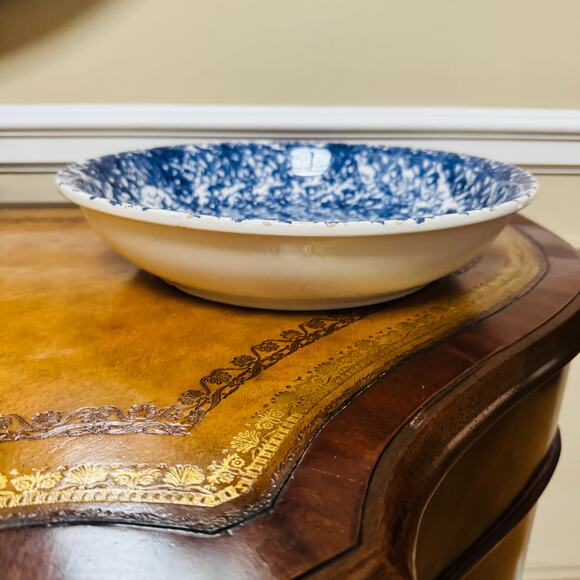 VillaWare Classic Hand Painted Made in Italy Blue Large Pasta Serving Bowl VTG - Picture 3 of 8